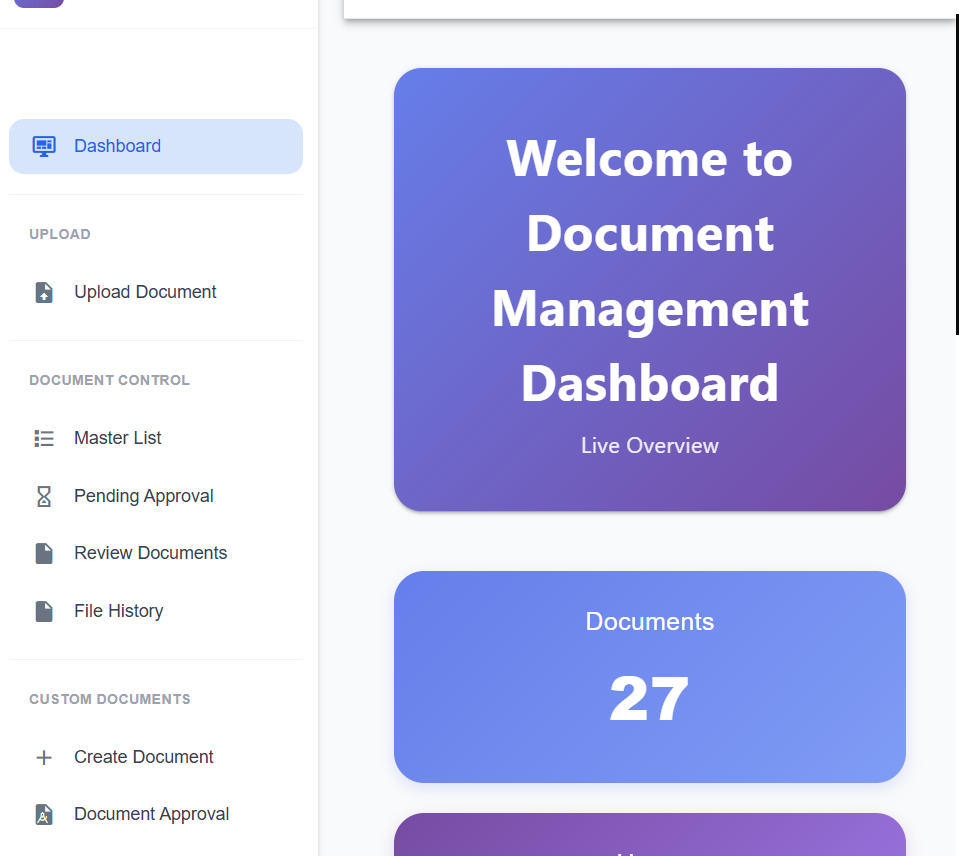 Document management system interface
